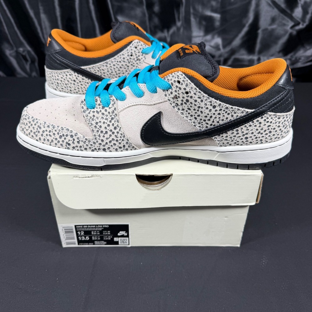 Nike SB Dunk Low Pro Phantom Black Monarch Safari Print FZ1233-002 Mens 12 - Picture 6 of 14